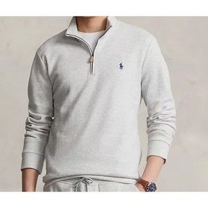 Polo Ralph Lauren 1/4 Zip Sweater Light Grey Pullovers Long Sleeves XXL TTG
